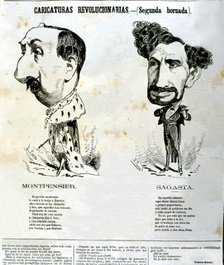 Duke of Montpensier (1824 - 1890), Práxedes Mateo Sagasta (1825 - 1903), revolutionary caricature…