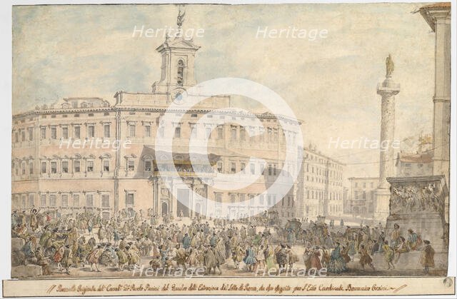 The Lottery in Piazza di Montecitorio, 1743-1744. Creator: Giovanni Paolo Panini.