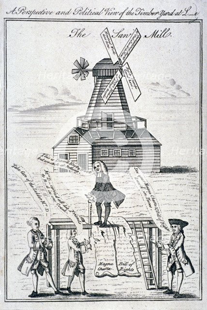'A perspective and political view of the timber-yard at L-e', 1769. Artist: Anon