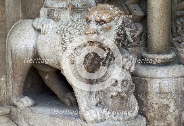 Detail of the west door of Jak Abbey near Szombathely in Hungary, 13th century. Artist: Unknown