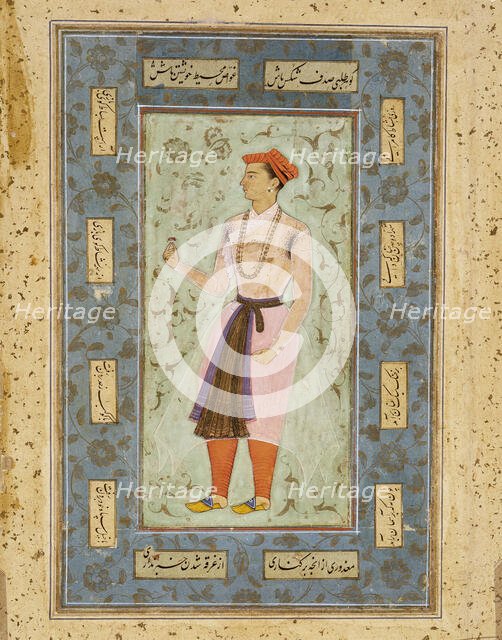 A Prince (Recto); Page of Calligraphy (Verso), between c1600 and c1625. Creator: Unknown.