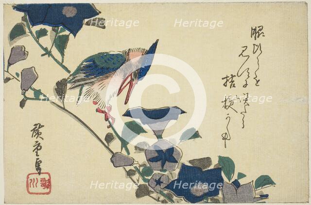 Kingfisher and bellflowers, n.d. Creator: Ando Hiroshige.