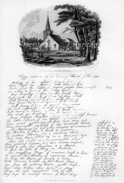 Stoke Poges Church, Buckinghamshire, c1750, (1840). Artist: C J Smith