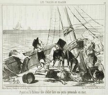 Ayant eu la fâcheuse idée d'aller...en mer, 1852. Creator: Honore Daumier.