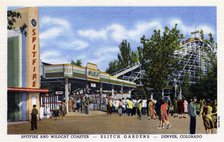 Spitfire and Wildcat roller coasters at Elitch Gardens, Denver, Colorado, USA, 1945. Artist: Unknown