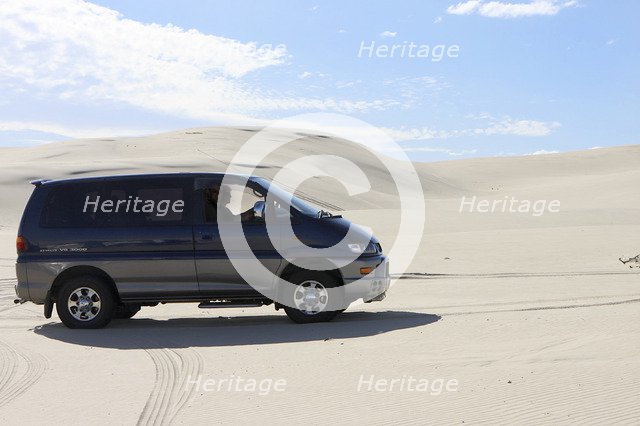 Mitsubishi Delica Space Gear V6 1996 in sand dunes New South Wales Australia Artist: Unknown.