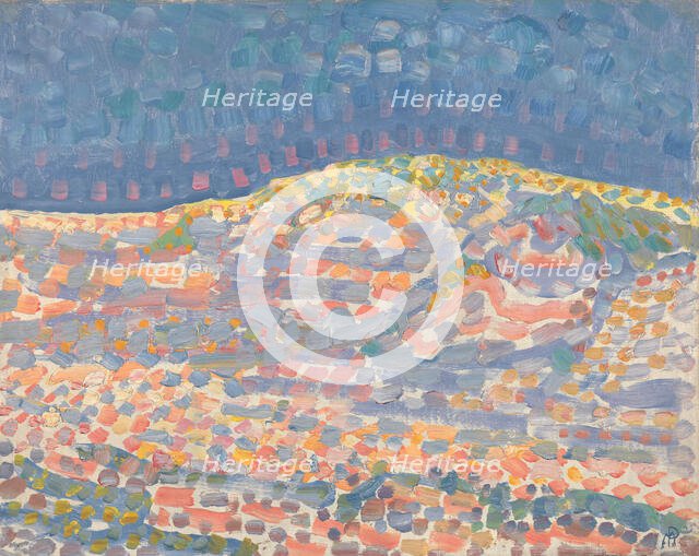 Pointillist study of a dune with a ridge on the right, 1909. Creator: Mondrian, Piet (1872-1944).