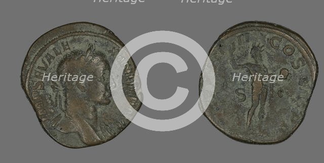 Sestertius (Coin) Portraying Emperor Severus Alexander, 230. Creator: Unknown.
