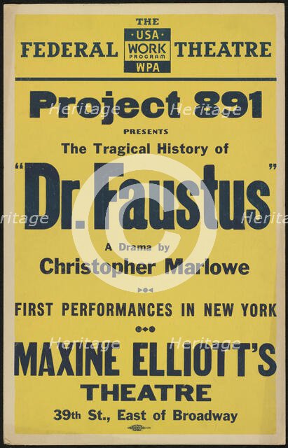 Dr. Faustus, New York, [1936]. Creator: Unknown.