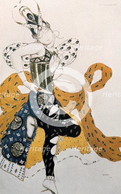 Peri (Natasha Trouhanova), costume design for La Peri (music by Paul Dukas), 1911. Artist: Leon Bakst