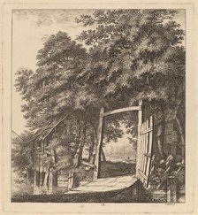 A Rustic Gate beside a Lake, 1764. Creator: Salomon Gessner.