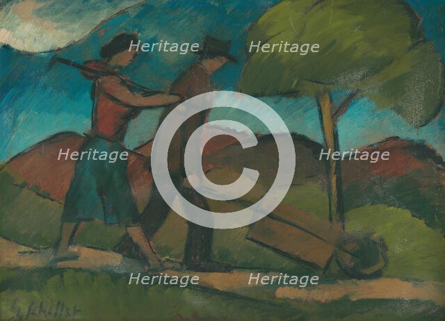 Returning from work, 1920-1924. Creator: Gejza Schiller.