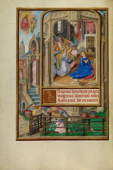 The Annunciation; Spinola Hours, about 1510-1520. Creator: Master of James IV of Scotland.