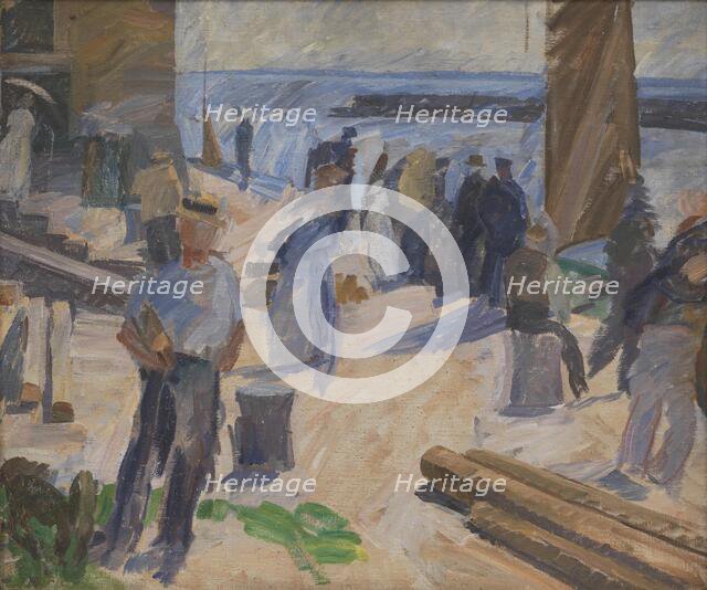 The Mail Boat Arriving, Christianso, 1920. Creator: Edvard Weie.