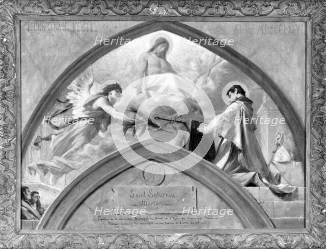 Esquisse pour l'église de Champigny-sur-Marne : le Martyre de saint Saturnin, 1876. Creator: Theobald Chartran.