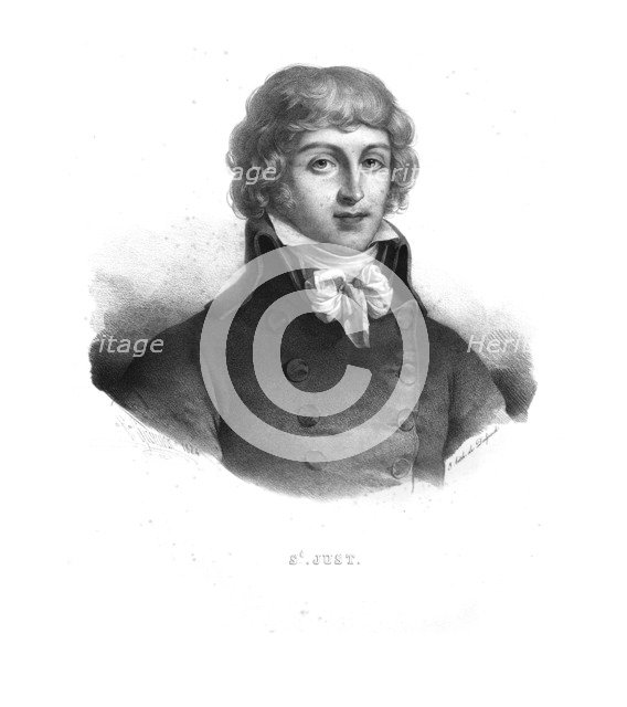 Louis Antoine de Saint-Just, (1824).  Artist: Zéphirin Félix Jean Marius Belliard.
