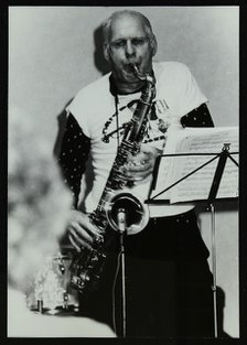 Saxophonist Don Rendell playing at Campus West, Welwyn Garden City, Hertfordshire, 1986. Artist: Denis Williams