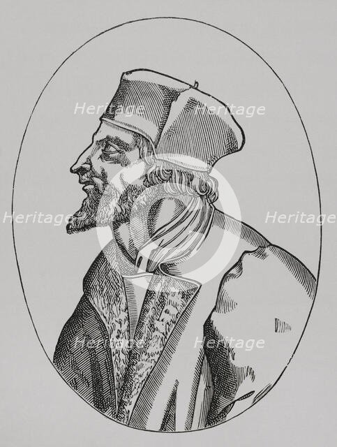 Jan Hus, (1369-1415), Czech theologian and philosopher, 1877.  Creator: Unknown.