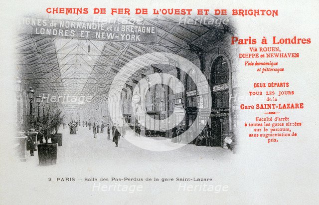 Saint-Lazare Station, Paris, c1900. Artist: Unknown