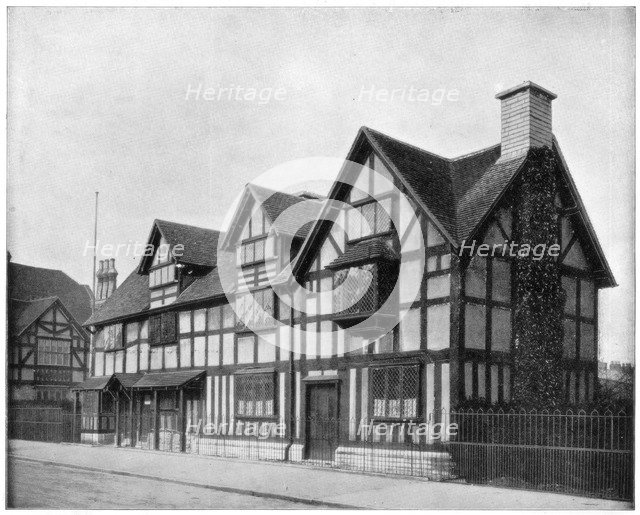 William Shakespeare's house, Stratford-upon-Avon, Warwickshire, late 19th century. Artist: John L Stoddard
