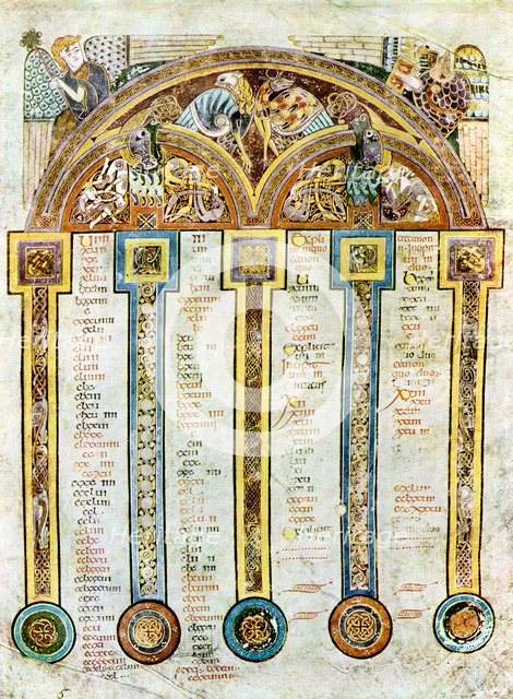A Page of The Eusebian Canons, c800 AD, (20th century). Artist: Unknown