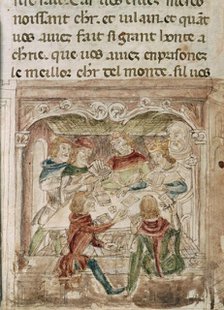 Men playing cards, c1352.  Creator: Unknown.