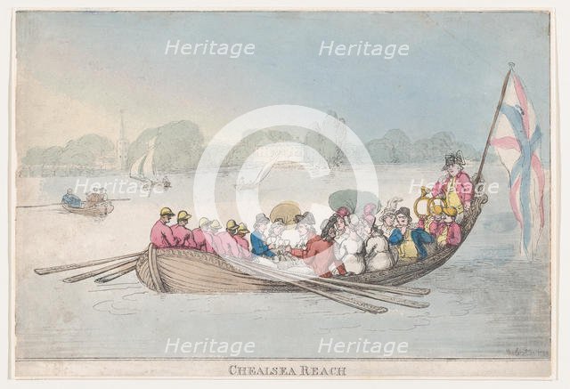 Chelsea Reach, 1799., 1799. Creator: Thomas Rowlandson.