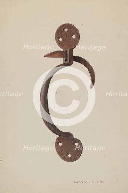 Door Latch, c. 1939. Creator: Fritz Boehmer.