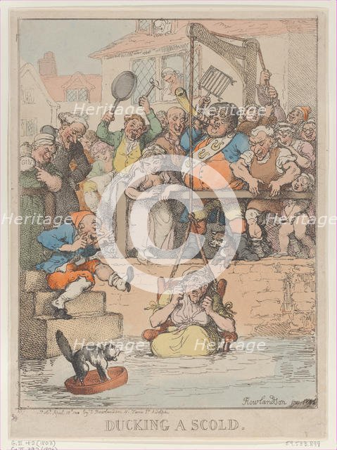 Ducking a Scold, [April 12, 1803], reissued April 12,..., [April 12, 1803], reissued April 12, 1812. Creator: Thomas Rowlandson.