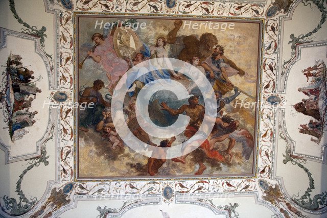 A painted ceiling in the Mafra National Palace (Palacio de Mafra), Mafra, Portugal, 2009. Artist: Samuel Magal