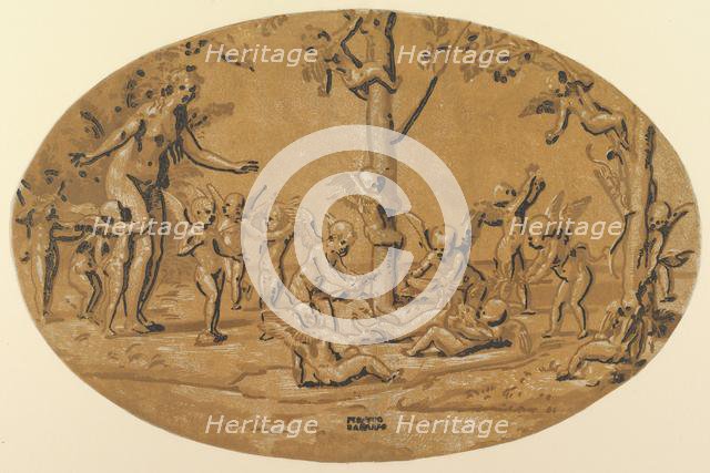 Venus at left in the company of cupids playing, ca. 1520-27. Creator: Attributed to Ugo da Carpi (Italian, Carpi ca. 1480-1532 Bologna).