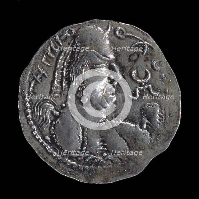 Khingila I, Dinar of the Alchon Huns, ca 440-490 CE. Creator: Numismatic, Ancient Coins  .