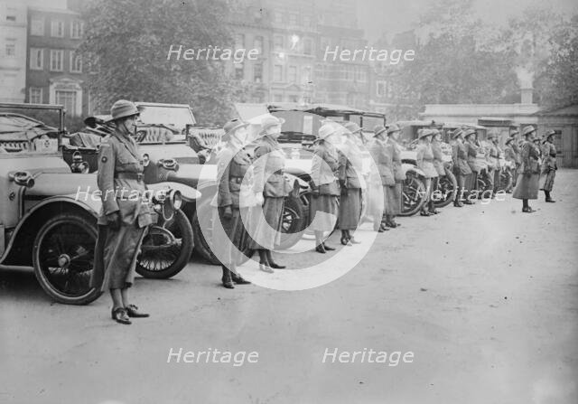 English women motor volunteers inspected, between c1915 and 1918. Creator: Bain News Service.