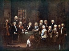 A Committee of the House of Commons at the Fleet Street Prison, London, 1729 (c1905). Artist: Unknown