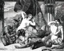 Royal Academy Exhibition - No. 16 - "Samson Betrayed", painted by F. R. Pickersgill, A.R.A., 1850. Creator: George Dalziel.