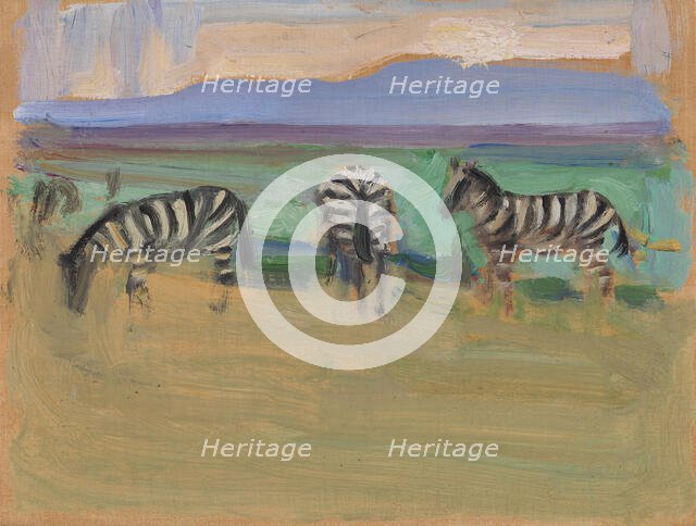 Zebras, 1909. Creator: Akseli Gallen-Kallela.