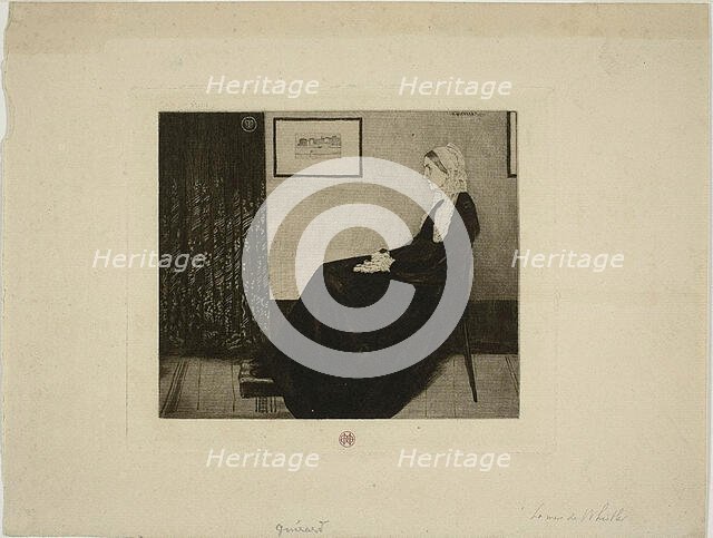 Whistler's Mother, after Whistler, c. 1883. Creator: Henri-Charles Guerard.