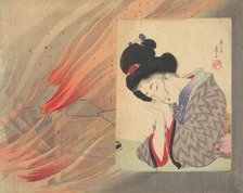 Insurance girl' (hoken musume), illustration from Bugei Kurabu (Literary Club). Creator: Tomioka Eisen.