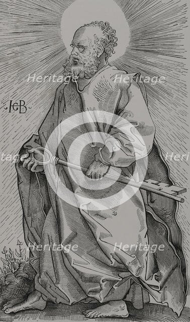 Saint Peter, (1st century BC - 67 AD), one of the apostles of Jesus of Nazareth, 1519 ( 1877).  Creator: Unknown.