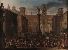 The Verziere Market in Milan, c1733. Creator: Magnasco, Alessandro (1667-1749).