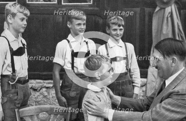 Four brothers meet Adolf Hitler, 1936. Artist: Unknown