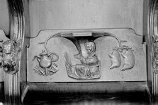 A misericord in St Laurence's church, Ludlow, Shropshire, 1966. Artist: Laurence Goldman