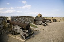 Cannon in the medieval fortress of Tarragona, Catalonia, Spain, 2007. Artist: Samuel Magal