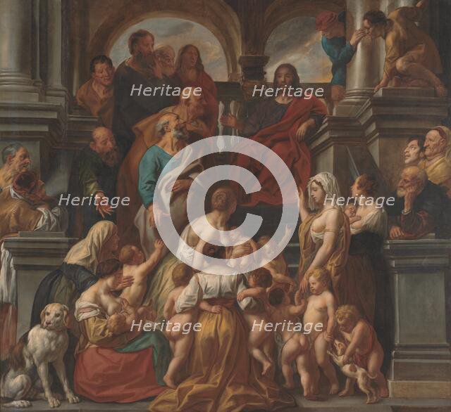Christ blessing little Children. Suffer Little Children to Come unto me, 1660-1669. Creator: Jacob Jordaens.