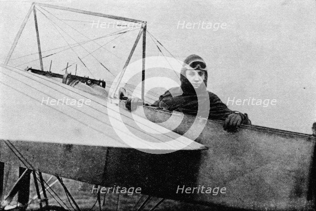 Gustav Hamel, winner of the first air race to Brighton, 1911 (1933).  Artist: Flight Photo.
