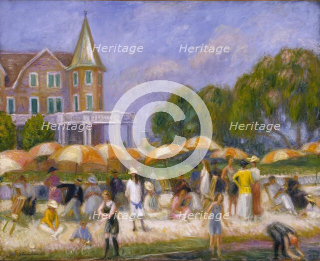 Beach Umbrellas at Blue Point, ca. 1915. Creator: William James Glackens.