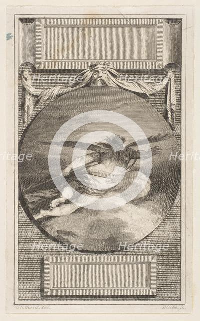 Winged Figure Flying Through Clouds, ca. 1780-87. Creator: William Blake.