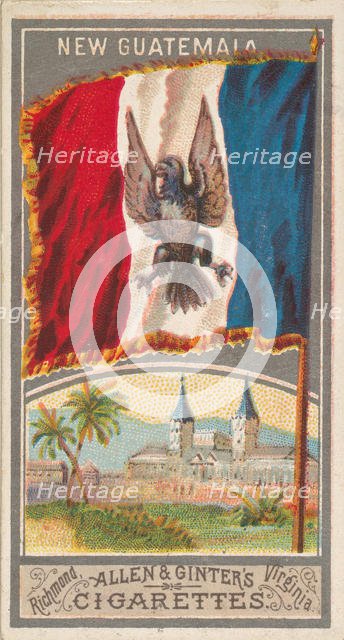 New Guatemala, from the City Flags series (N6) for Allen & Ginter Cigarettes Brands, 1887. Creator: Allen & Ginter.