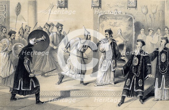 'The Emperor Weit-Soong and his court, taken prisoners by the Tartars', 1847. Artist: JW Giles