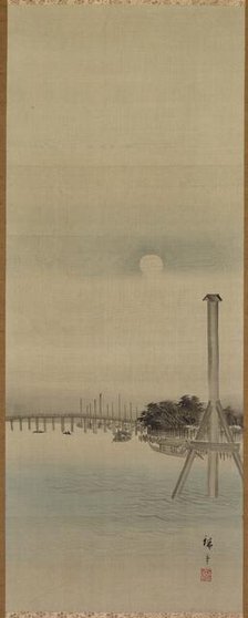 Night Scene on the Sumida River, 1800s. Creator: Ando Hiroshige (Japanese, 1797-1858).